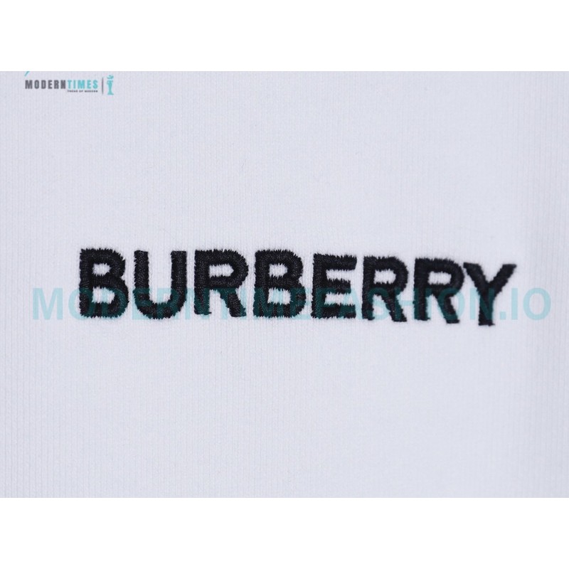 Burberry - Color Matching Round Neck Letter Embroidery Long Sleeve Hoodie