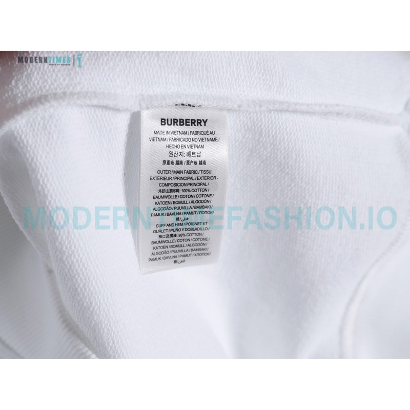 Burberry - Color Matching Round Neck Letter Embroidery Long Sleeve Hoodie