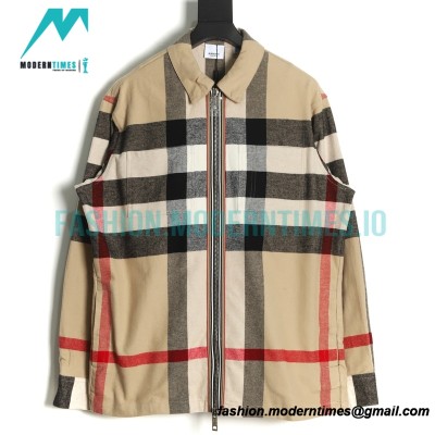 Burberry - 22FW Check Wool Zippered Shirt Jacket