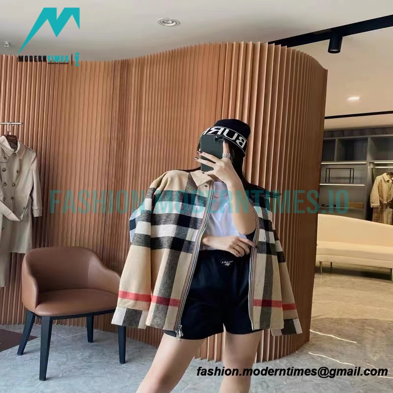 Burberry - 22FW Check Wool Zippered Shirt Jacket