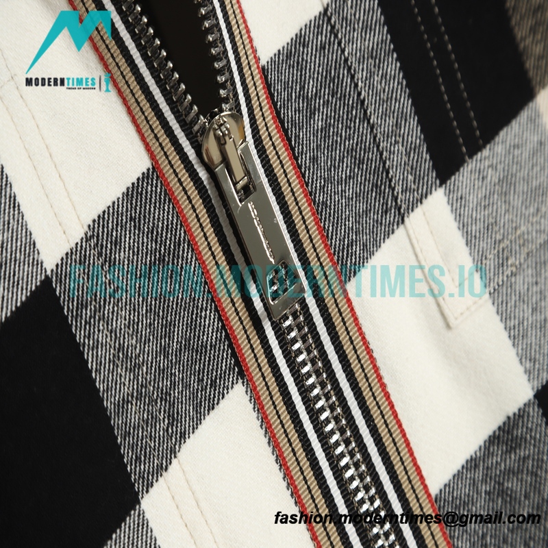 Burberry - 22FW Check Wool Zippered Shirt Jacket