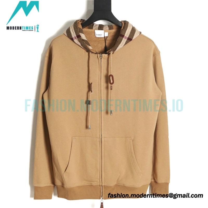 Burberry - 22FW Check Patchwork Zipper Hooded Coat