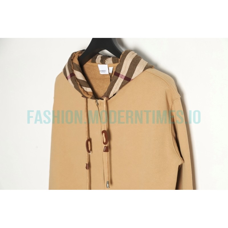 Burberry - 22FW Check Patchwork Zipper Hooded Coat