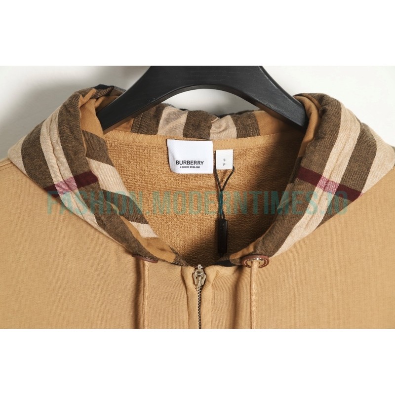 Burberry - 22FW Check Patchwork Zipper Hooded Coat