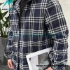 Burberry - 23FW New Blue And White Checked Hooded Jacket