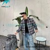 Burberry - 23FW New Blue And White Checked Hooded Jacket