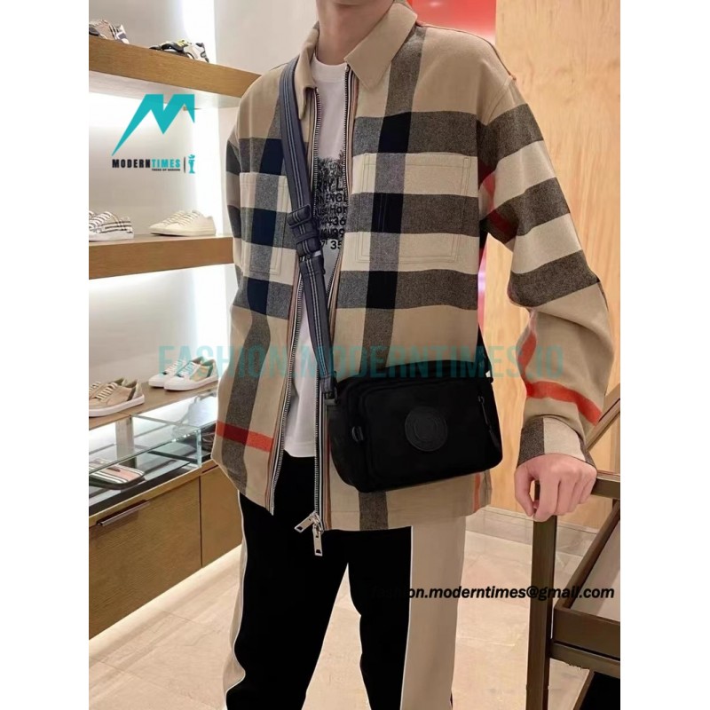Burberry - 22FW Checked Wool Zipper Shirt Coat