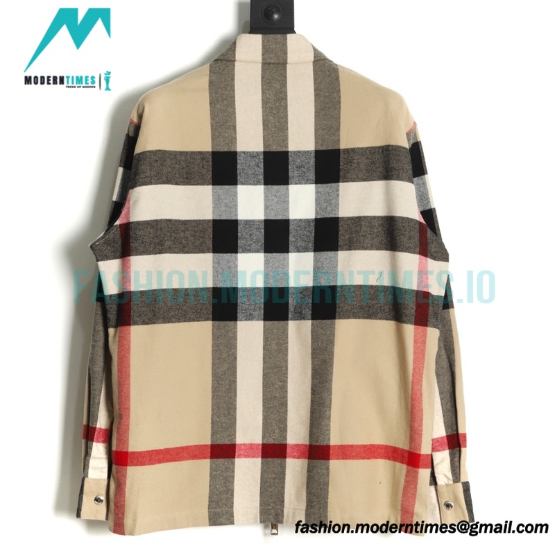Burberry - 22FW Checked Wool Zipper Shirt Coat