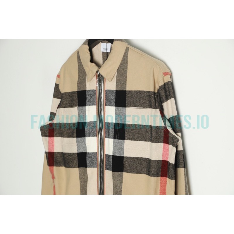 Burberry - 22FW Checked Wool Zipper Shirt Coat