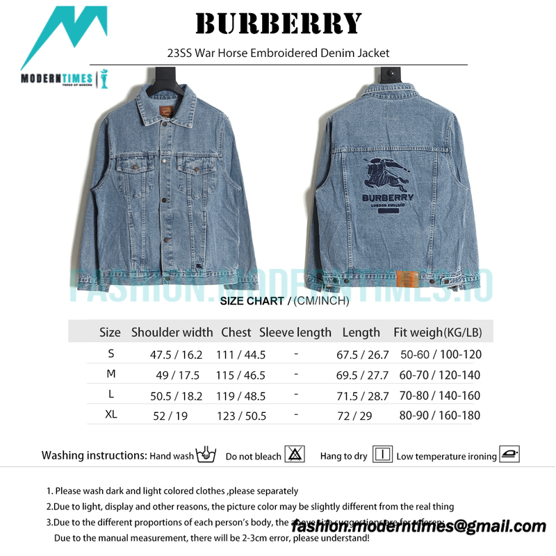 Burberry - Supreme 23SS War Horse Embroidered Denim Jacket