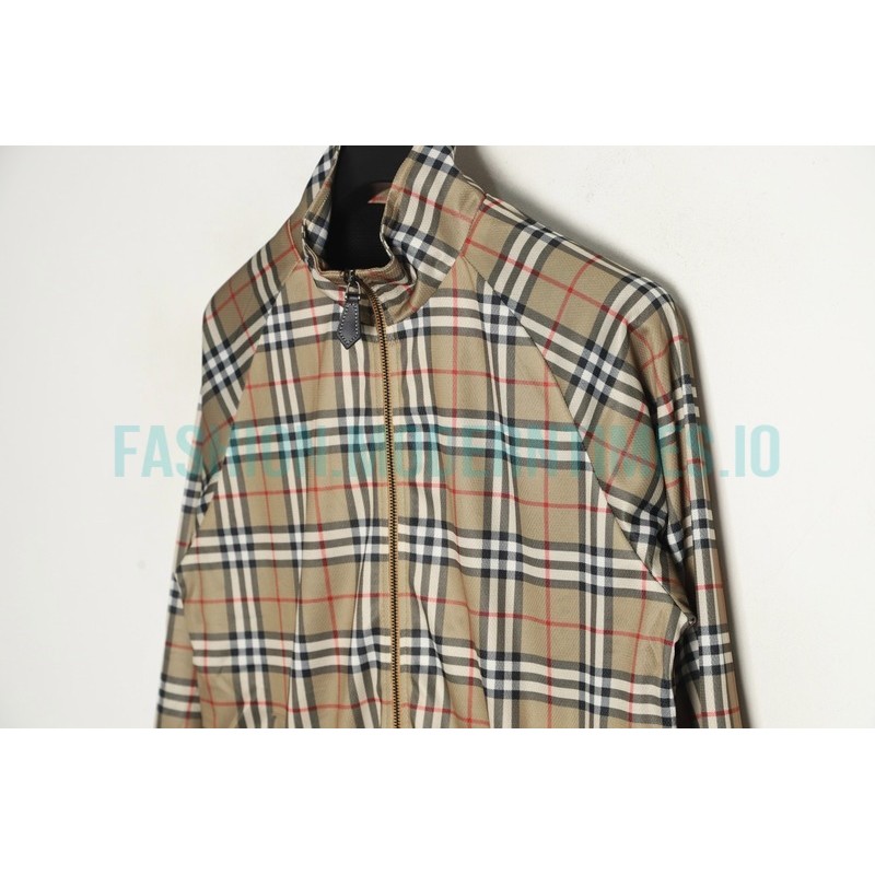 Burberry - Functional Plaid Stand Collar Thin Coat