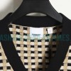 Burberry - 23FW Black And White Plaid V-neck Knit Sweater Cardigan