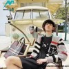 Burberry - 22FW POP Co-branded Inlaid Gray Striped Cardigan