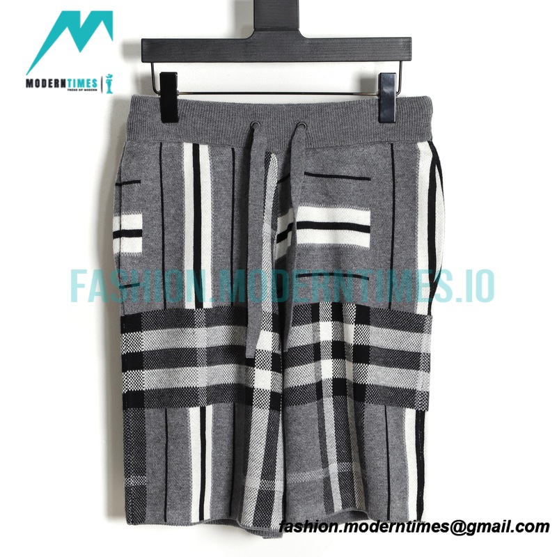 Burberry - 23SS Grey Striped Knit Wool Shorts Pants