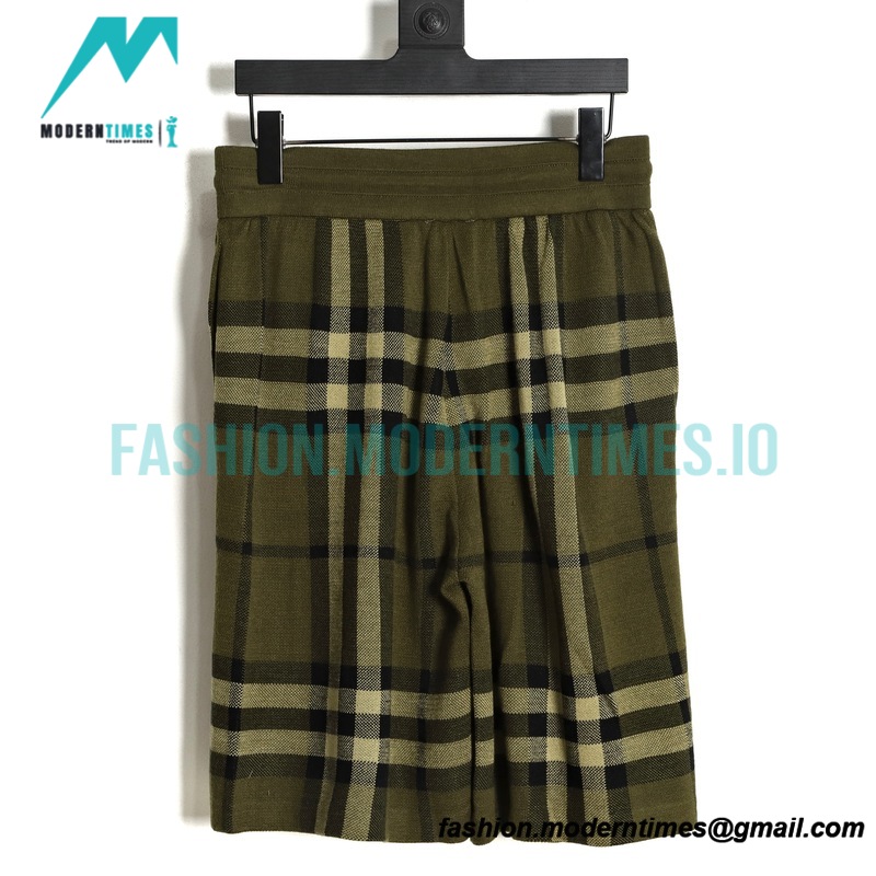 Burberry - 21FW Dark Green Plaid Wool Shorts
