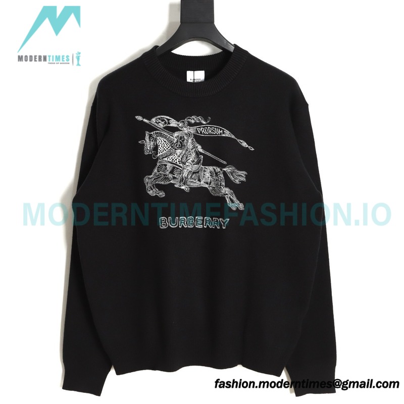 Burberry - 23FW War Horse Embroidered Crew Neck Sweater