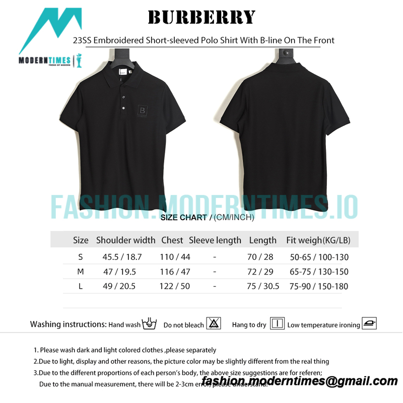 Burberry - 23SS Embroidered Short-sleeved Polo Shirt With B-line On The Front