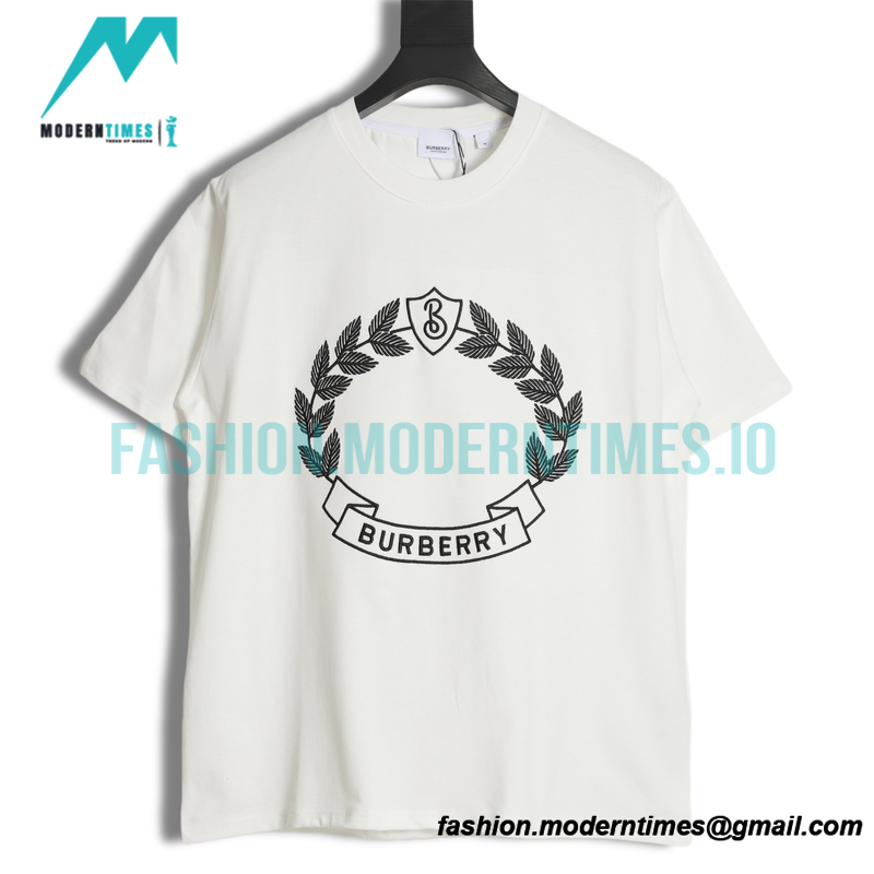 Burberry - 23SS Leaf heraldry 3-dimensional embroidered short-sleeved T-shirt