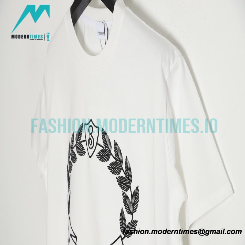 Burberry - 23SS Leaf heraldry 3-dimensional embroidered short-sleeved T-shirt