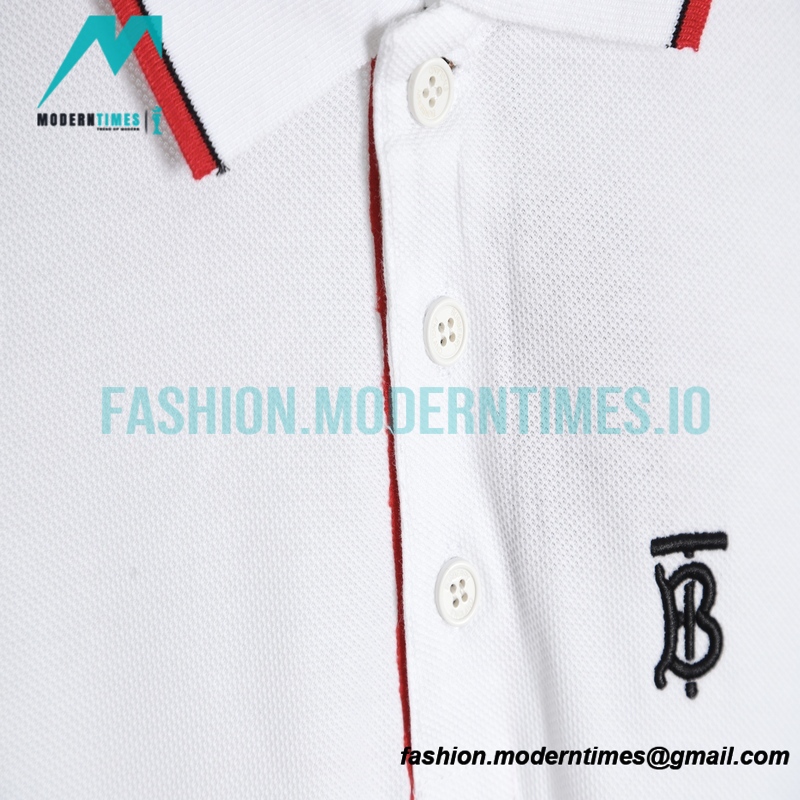 Burberry - Short-sleeved Polo With Red Trim
