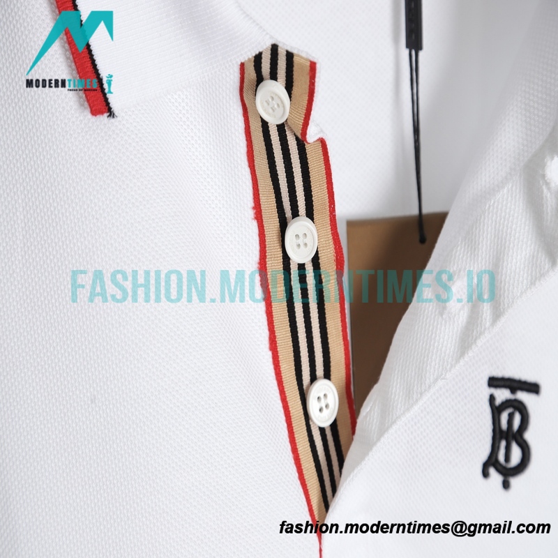 Burberry - Short-sleeved Polo With Red Trim