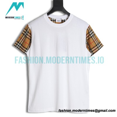 Burberry - Classic Plaid Sleeve Stitched Short Sleeve T-shirt