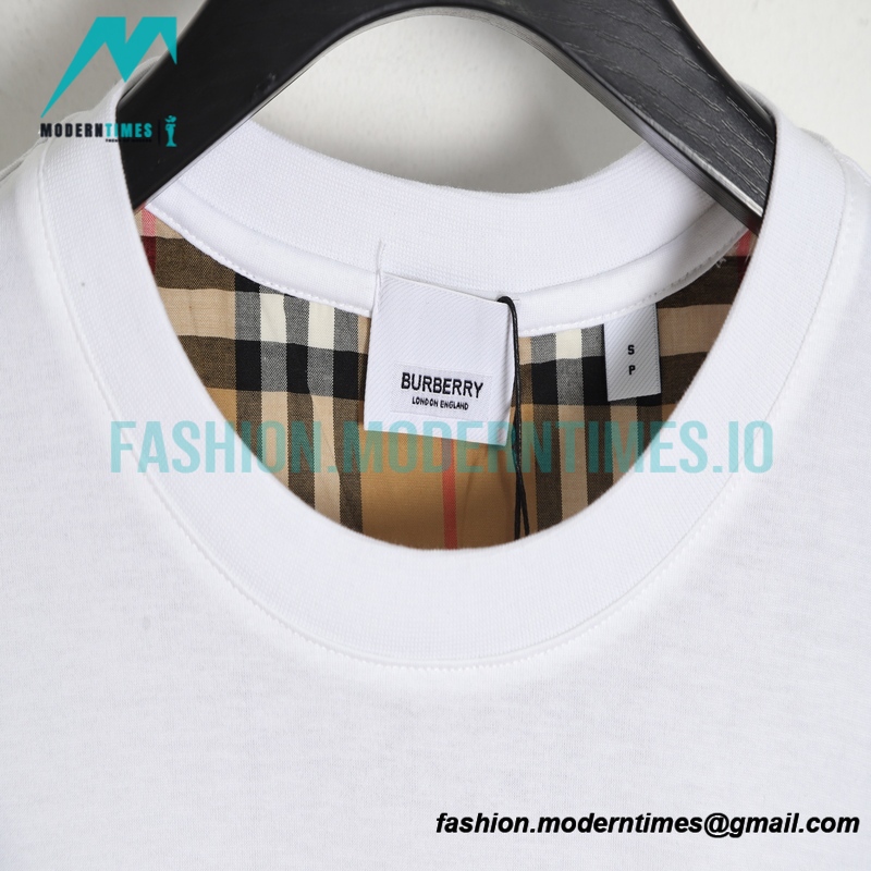 Burberry - Classic Plaid Sleeve Stitched Short Sleeve T-shirt
