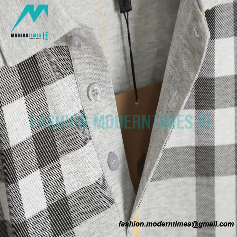 Burberry - Checked Lapel Short-sleeved Polo Shirt