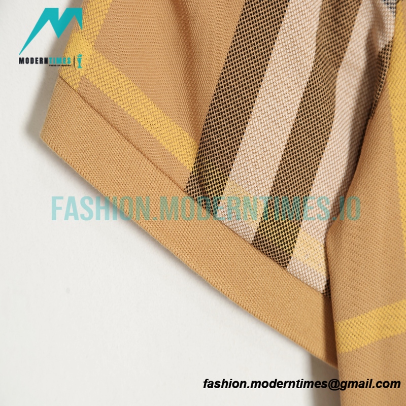 Burberry - Checked Lapel Short-sleeved Polo Shirt