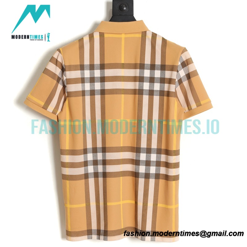 Burberry - Checked Lapel Short-sleeved Polo Shirt