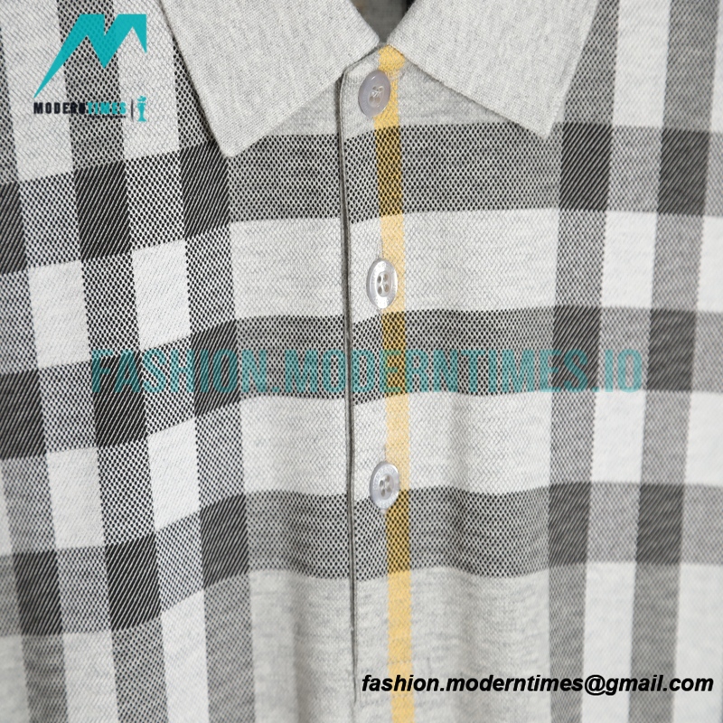 Burberry - Checked Lapel Short-sleeved Polo Shirt