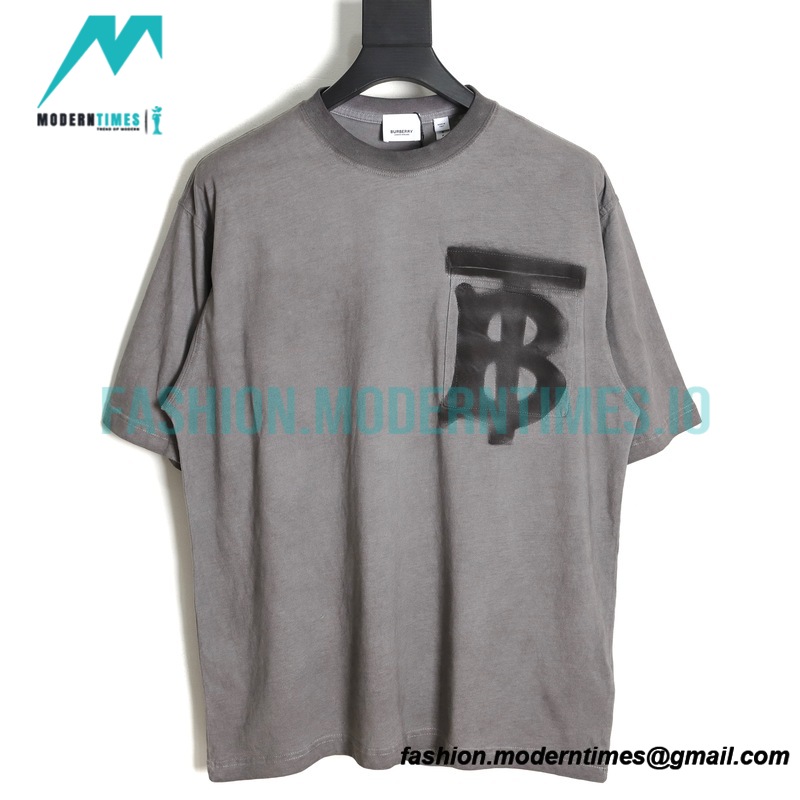  Burberry - 23SS Dirty Wash Hand Lettered Short-sleeved T-shirt