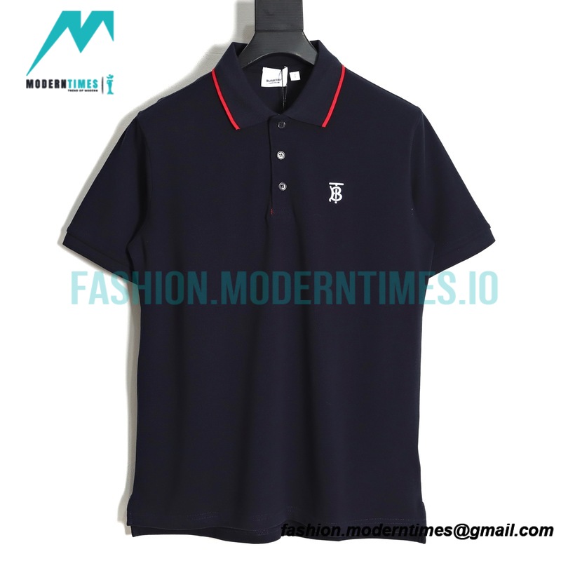 Burberry - Short-sleeved Polo With Red Trim