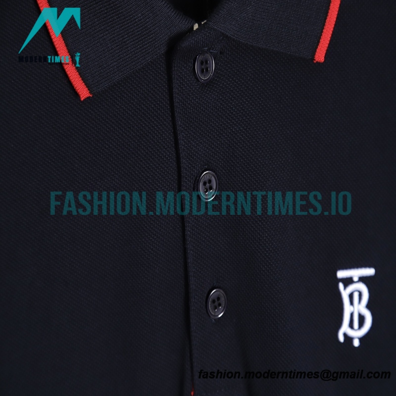 Burberry - Short-sleeved Polo With Red Trim