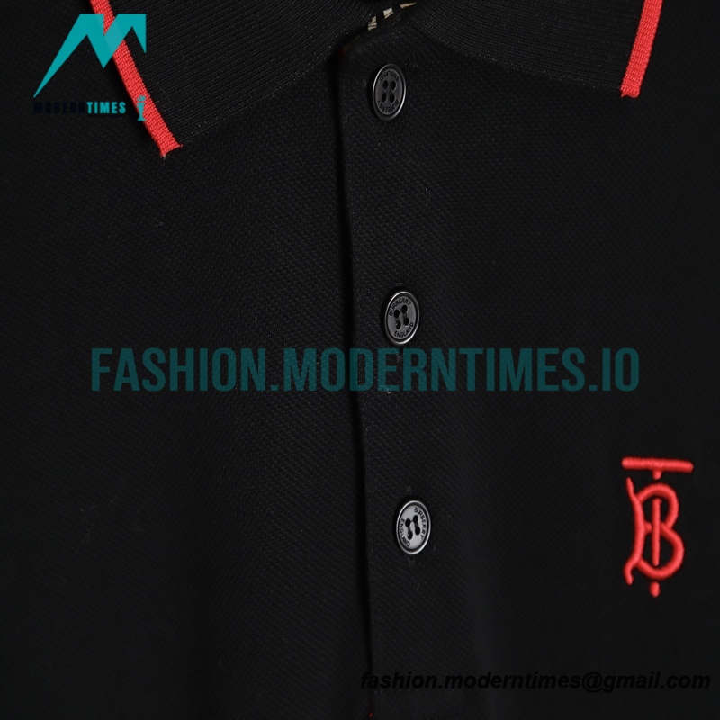 Burberry - Short-sleeved Polo With Red Trim