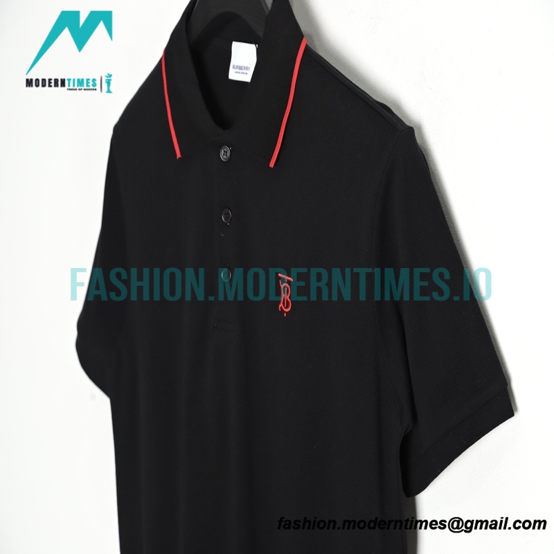 Burberry - Short-sleeved Polo With Red Trim