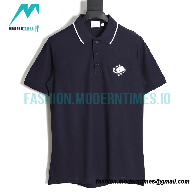 Burberry - 23SS Rubik's Cube Embroidered Short-sleeved Polo Shirt