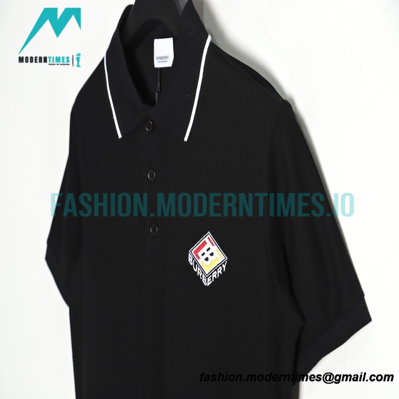Burberry - 23SS Rubik's Cube Embroidered Short-sleeved Polo Shirt
