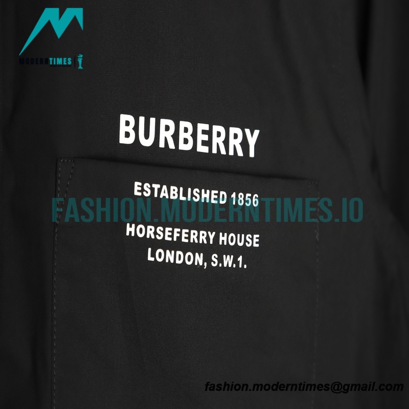Burberry - 22SS Pocket Silicone Letter-printed Long-sleeved Shirt