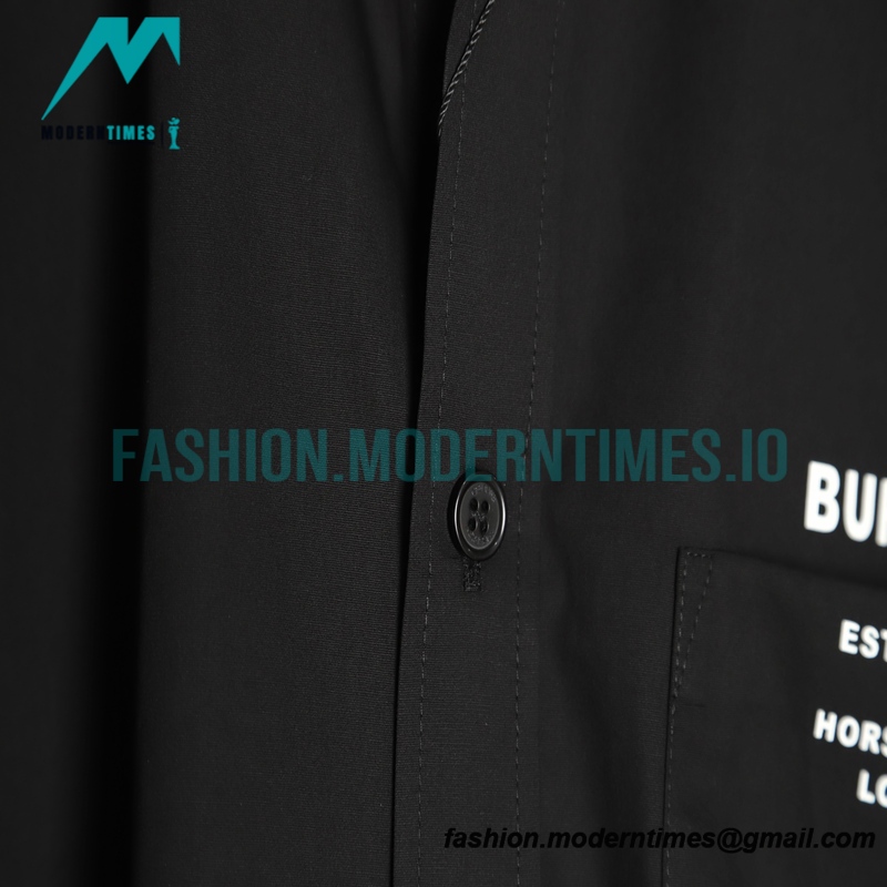 Burberry - 22SS Pocket Silicone Letter-printed Long-sleeved Shirt