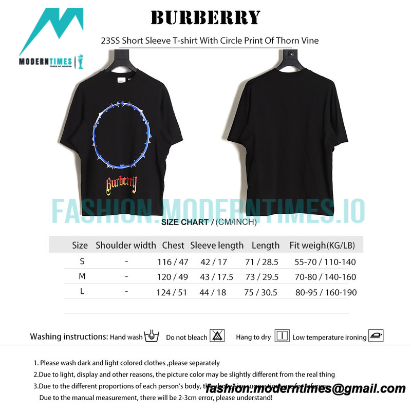 Burberry - 23SS Short Sleeve T-shirt With Circle Print Of Thorn Vine