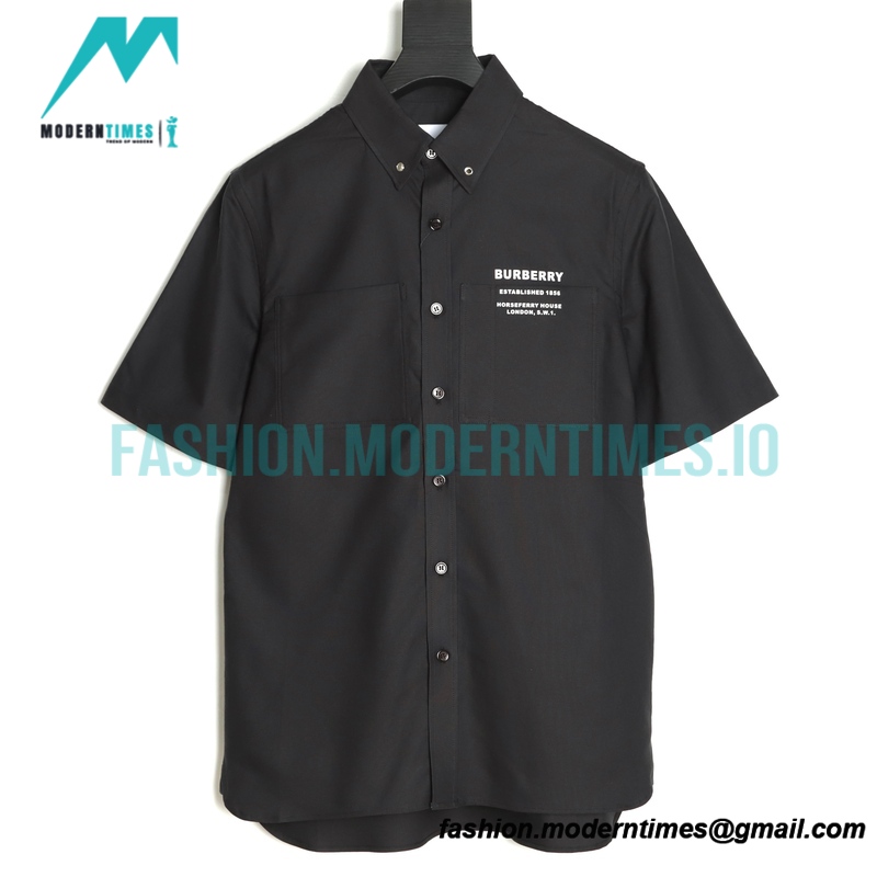 Burberry - 22SS Pocket Silicone Letter Short-sleeved Shirt