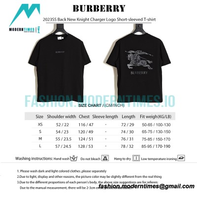 Burberry - 2023SS Back New Knight Charger Logo Short-sleeved T-shirt