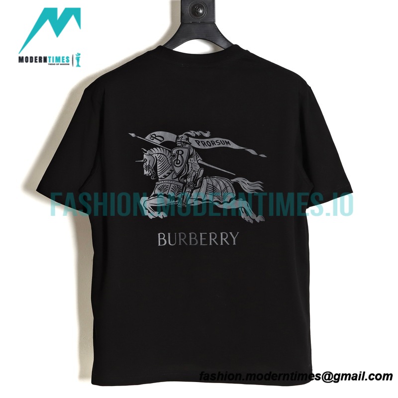Burberry - 2023SS Back New Knight Charger Logo Short-sleeved T-shirt
