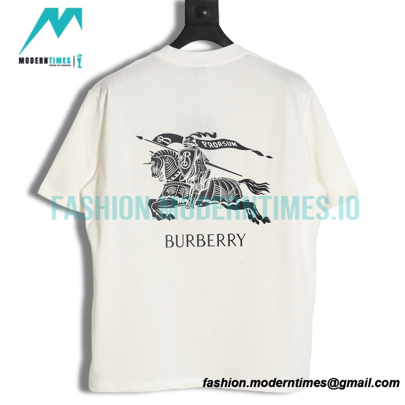 Burberry - 2023SS Back New Knight Charger Logo Short-sleeved T-shirt