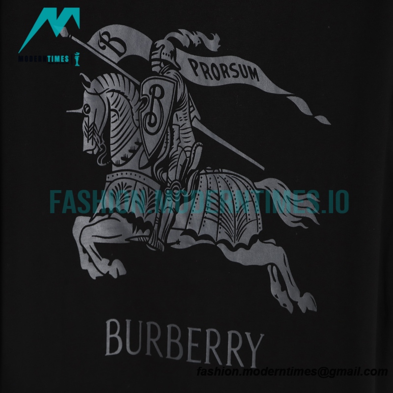 Burberry - 2023SS Back New Knight Charger Logo Short-sleeved T-shirt