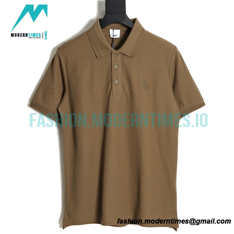 Burberry - Short Sleeved T-shirt With B Label Embroidery Stitched On The Chest