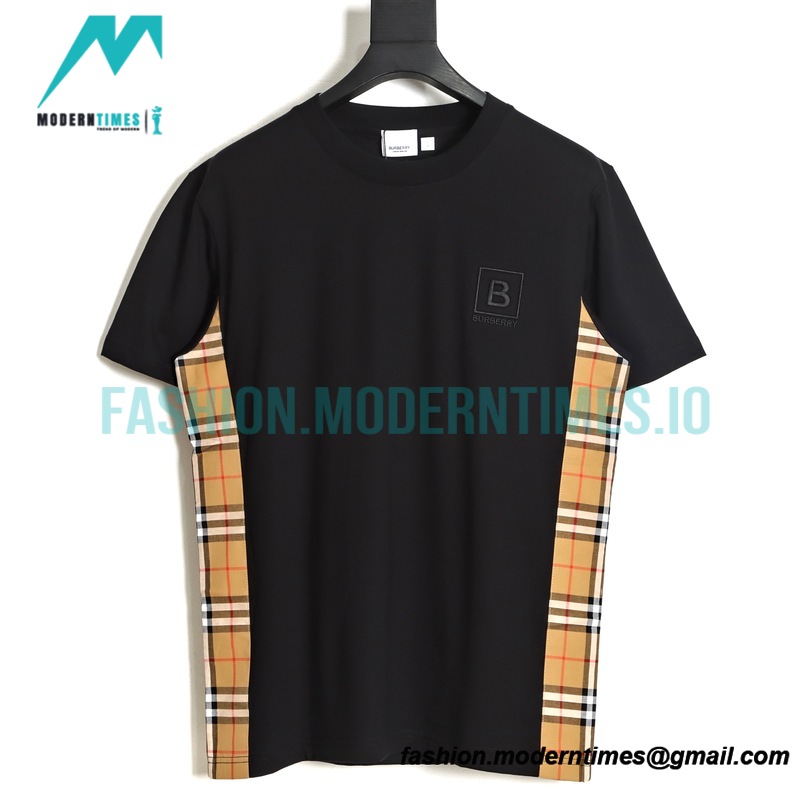 Burberry - Short Sleeved T-shirt With B Label Embroidery Stitched On The Chest