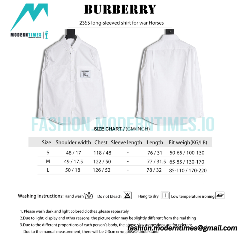 Burberry - 23SS long-sleeved shirt for war Horses
