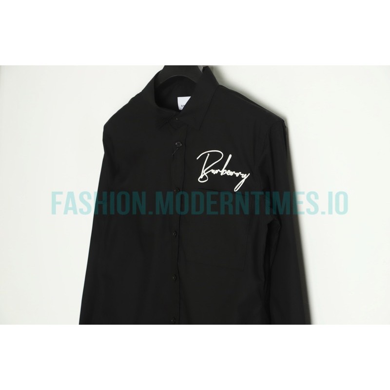 Burberry - 22FW Signature Embroidered Long Sleeve Shirt